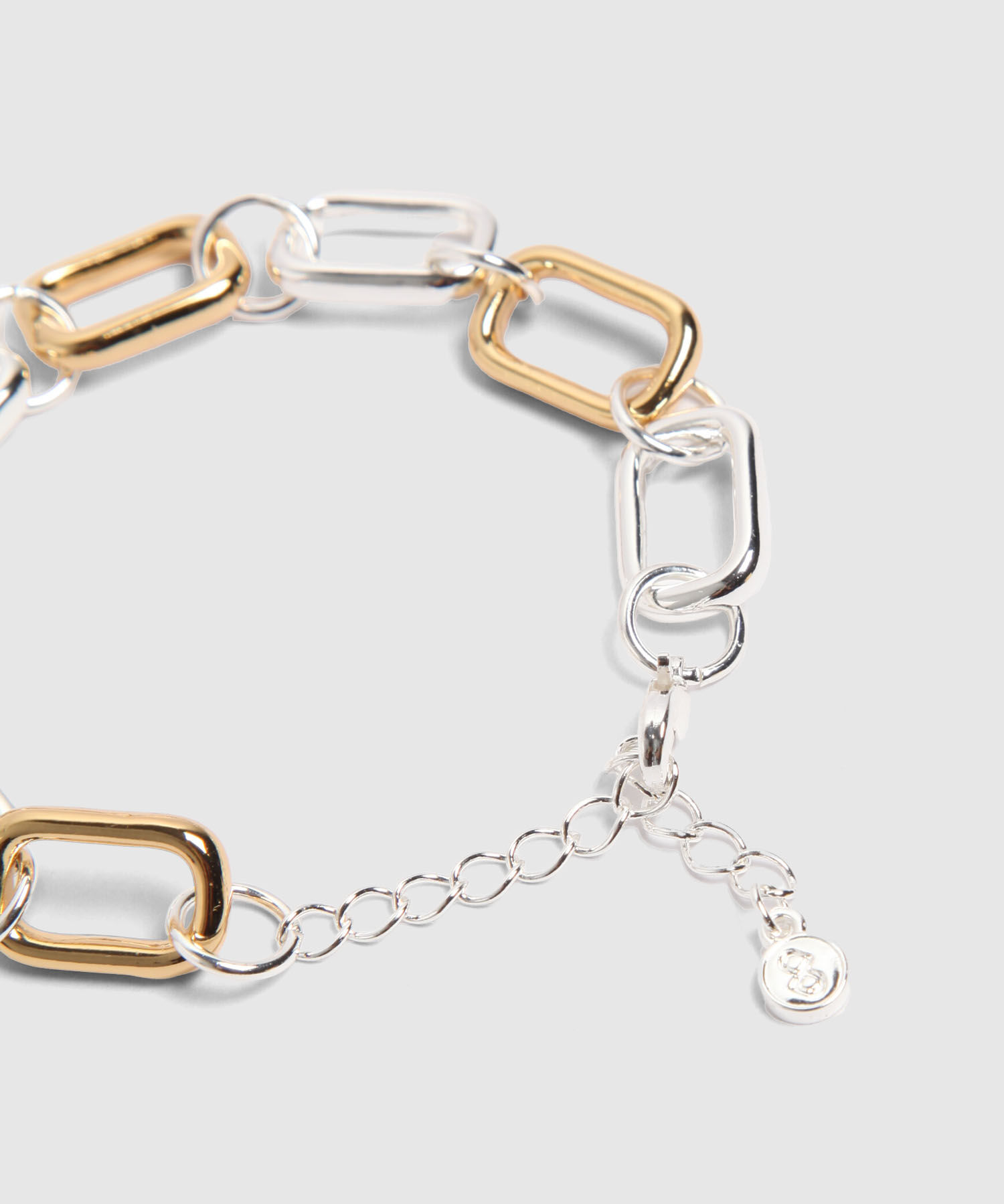 Pulsera Eslabones Gruesos Bicolor Modernos Mujer