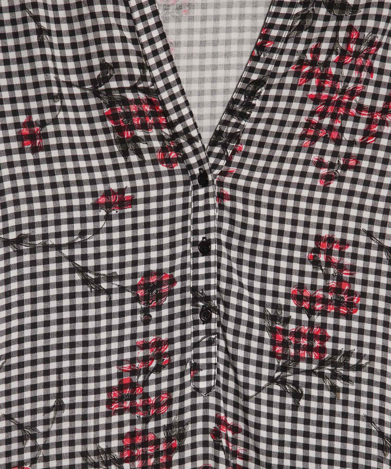 Blusa a Cuadros Estampado Floral