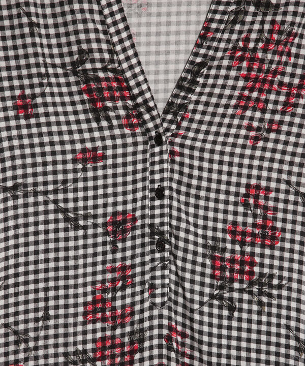 Blusa a Cuadros Estampado Floral image number null