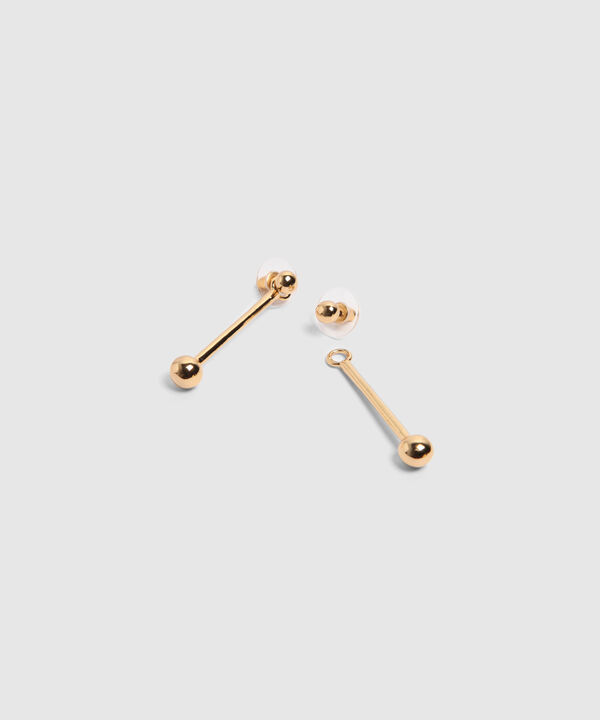 Aretes 2 En 1 Stud Y Barra Colgante Para Mujer image number null