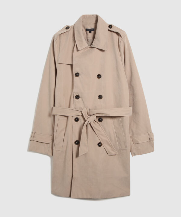Chaqueta Unicolor Tipo Trench