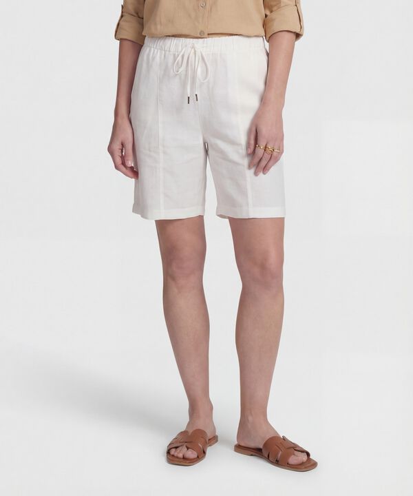 Bermuda Unicolor Con Ajuste De Cord&oacute;n Mujer image number null