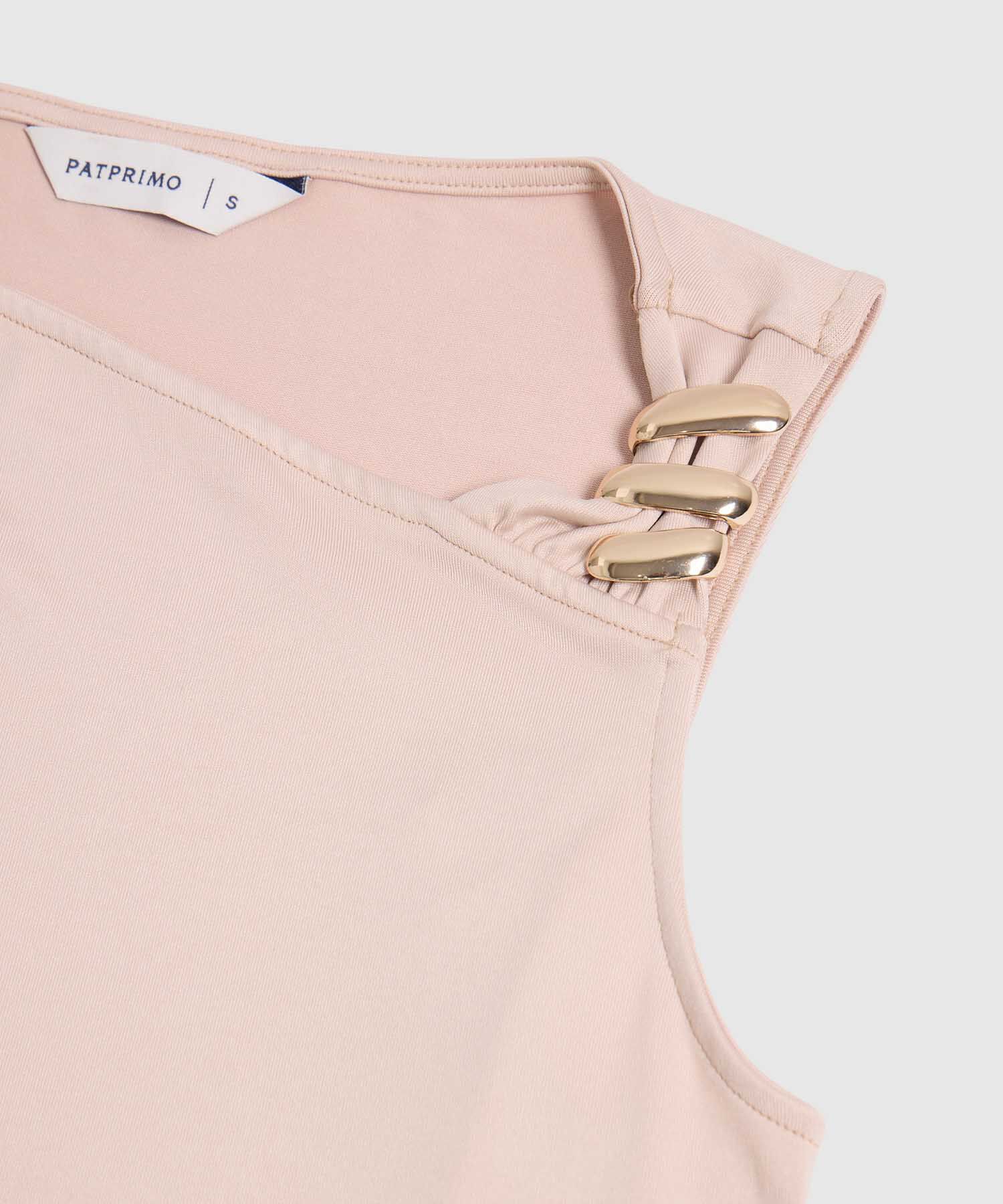 Camiseta Manga Sisa Con Detalle Met&aacute;lico Mujer