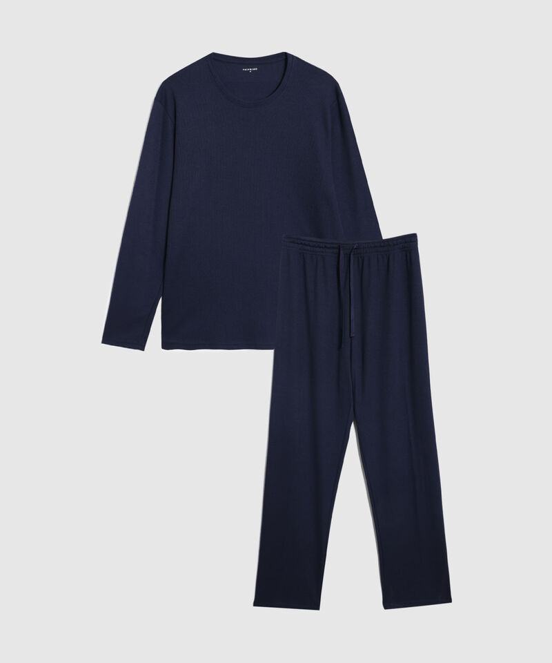 Pijama De Dos Piezas Con Camiseta Manga Larga Y Pantal&oacute;n
