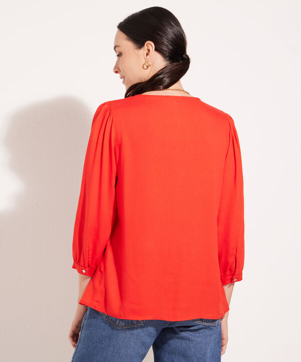 Blusa Manga 3/4 Con Vuelo