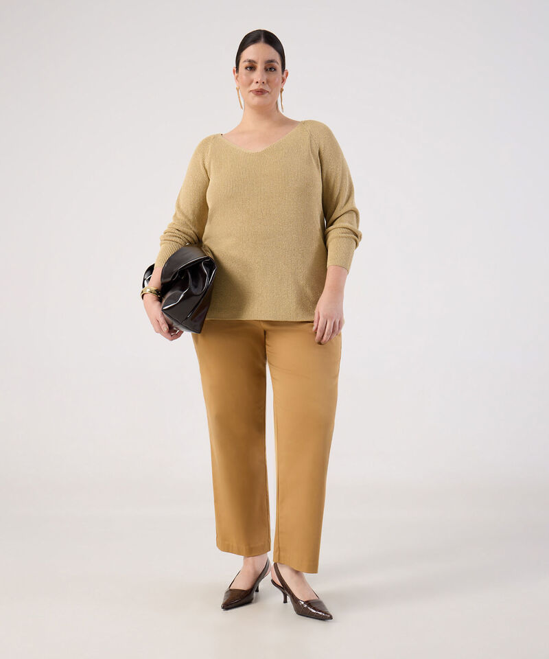 Pantalon unicolor para mujer Curvy