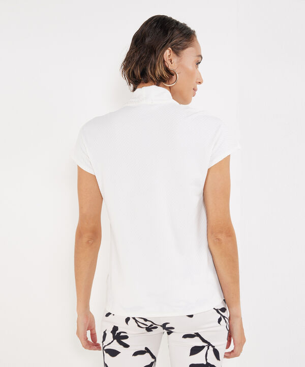 Camiseta Manga Corta Escote En V Unicolor En Rib