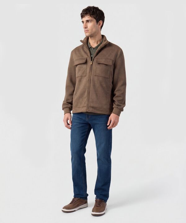 Chaqueta Con Bolsillos De Tapa Para Hombre