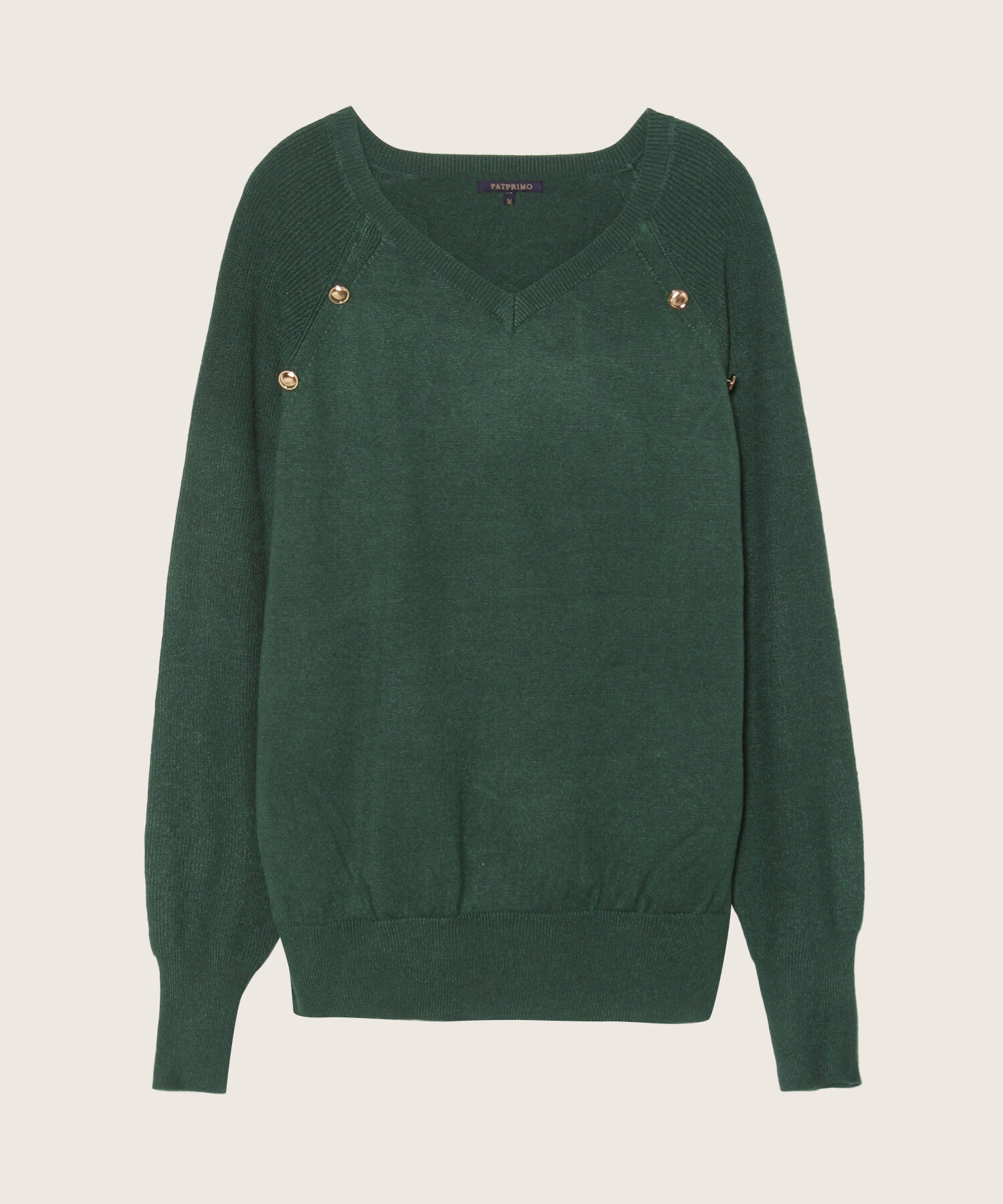 Saco Manga Larga Cuello V Con Botones