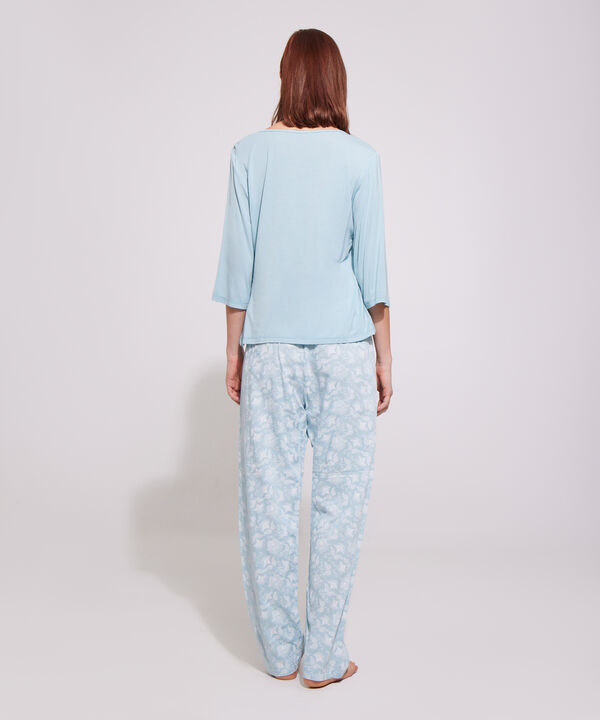Pijama Camiseta Manga 3/4 Con Screen Y Pantalon Largo Estampado