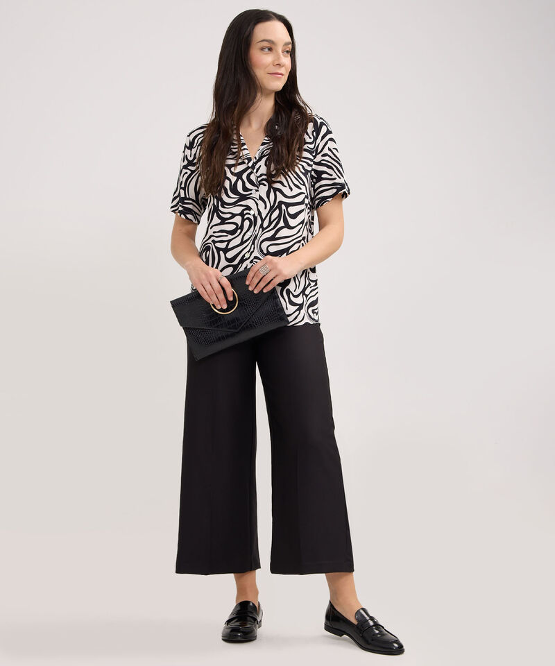 Camisa Estampada, Manga Corta, Cuello Camisero