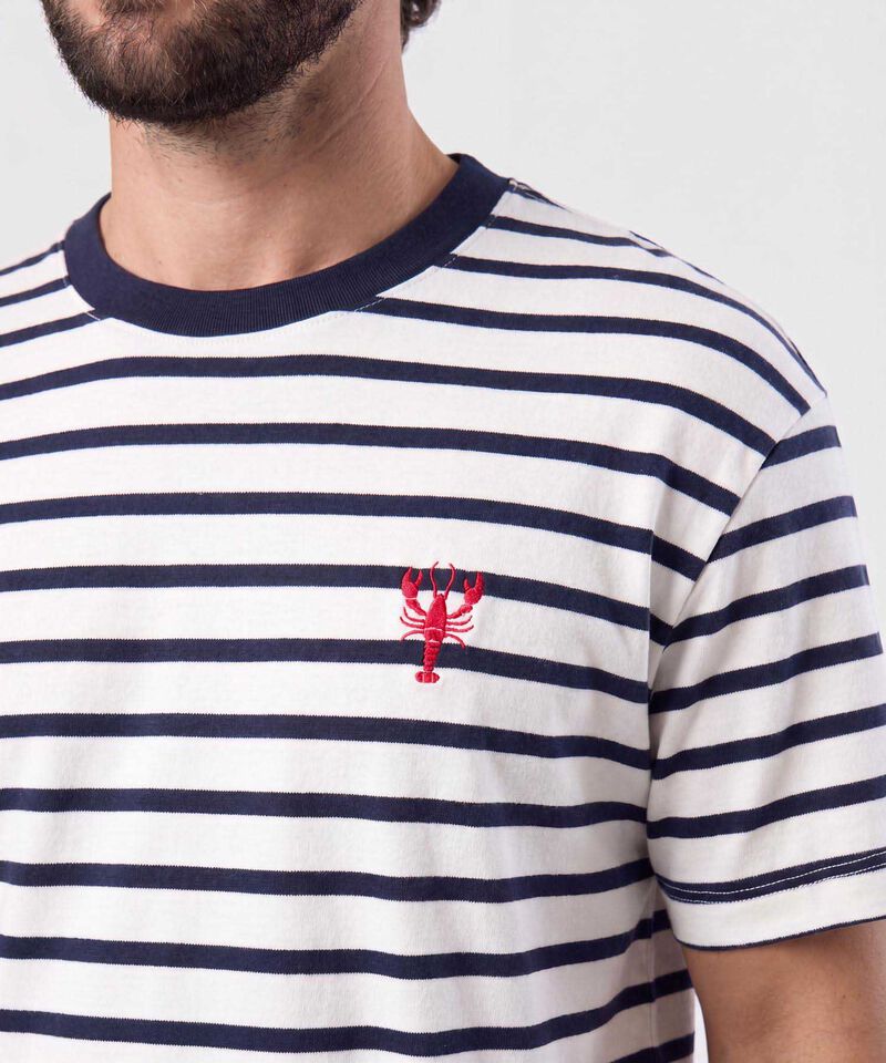 Camiseta A Rayas Manga Corta Para Hombre