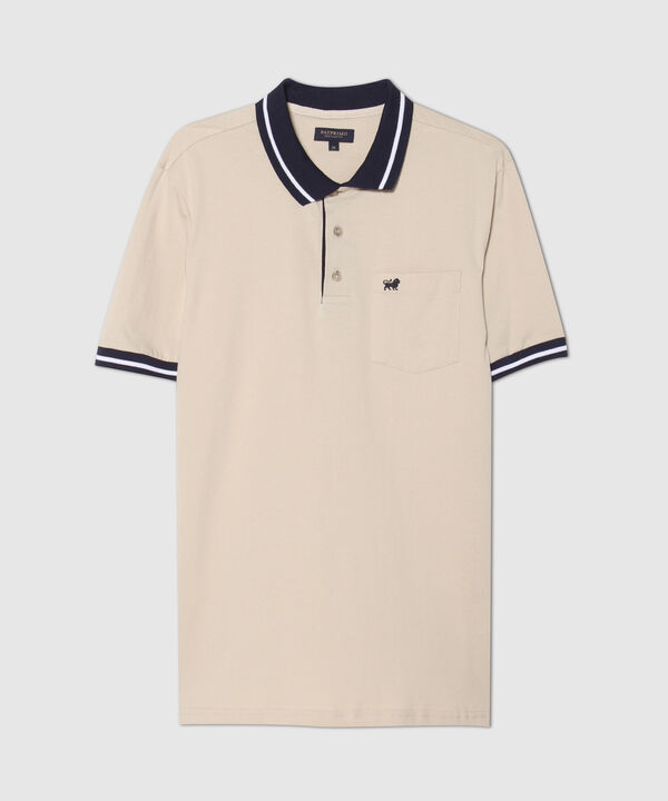 Polo Cuello Y Puños Tejidos, Jersey Unicolor, Regular ­Fit Con Bolsillo, Magia En El Caribe Linea Moda