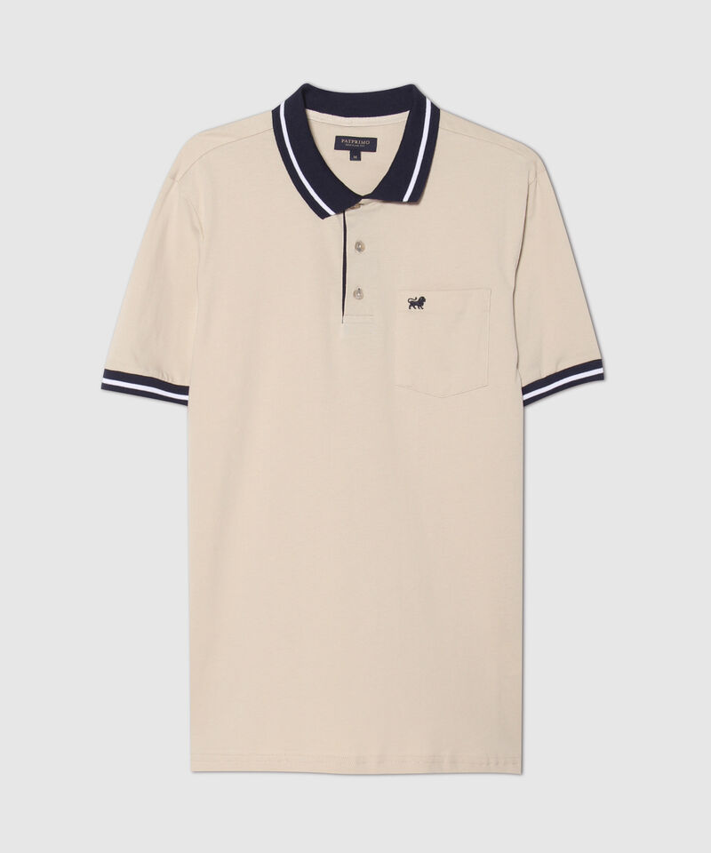 Polo Cuello Y Puños Tejidos, Jersey Unicolor, Regular ­Fit Con Bolsillo, Magia En El Caribe Linea Moda
