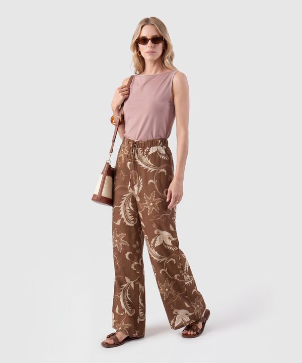 Pantal&oacute;n Estampado Bota Ancha Para Mujer