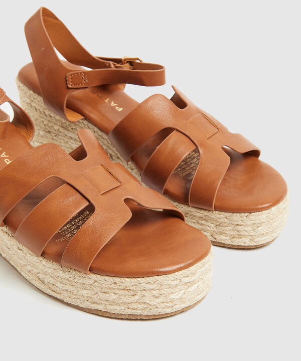 Sandalias Plataforma De Yute Mujer