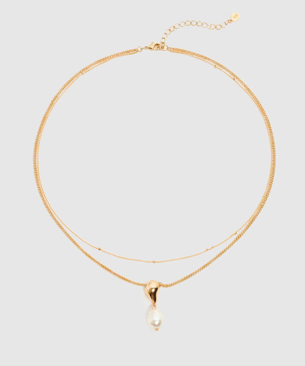 Set De Collar Y Aretes Con Perla Para Mujer