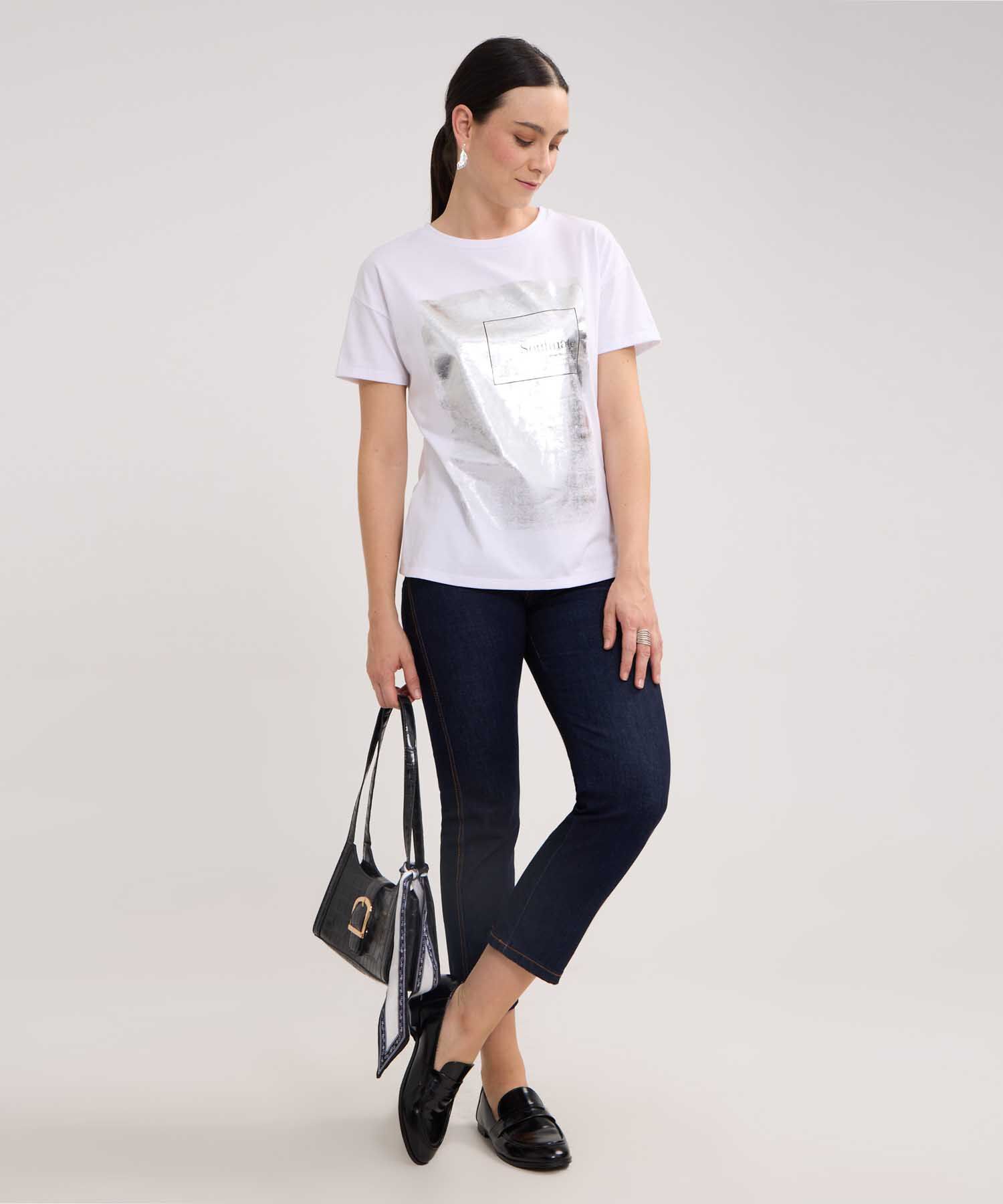 Camiseta Manga Corta Corrida Con Screen En Frente