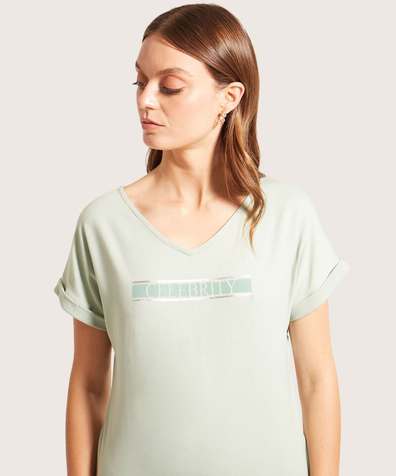 Camiseta Manga Rodada Con Screen