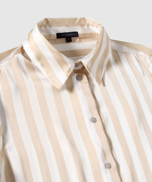 Camisa a Rayas en Satín image number null