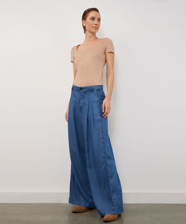 Pantalon Sastrero Con Prenses Tono Medio image number null