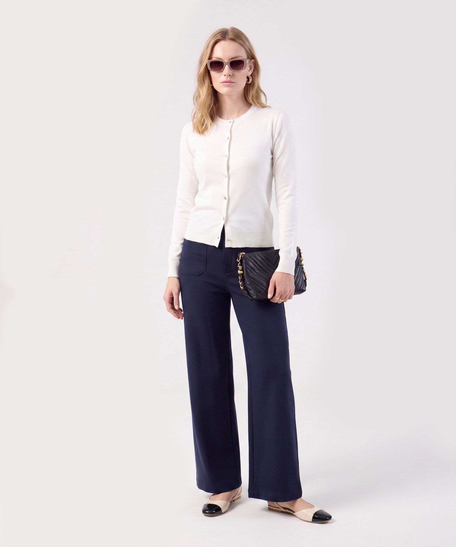 Pantal&oacute;n Recto Con Bolsillos Parche Mujer
