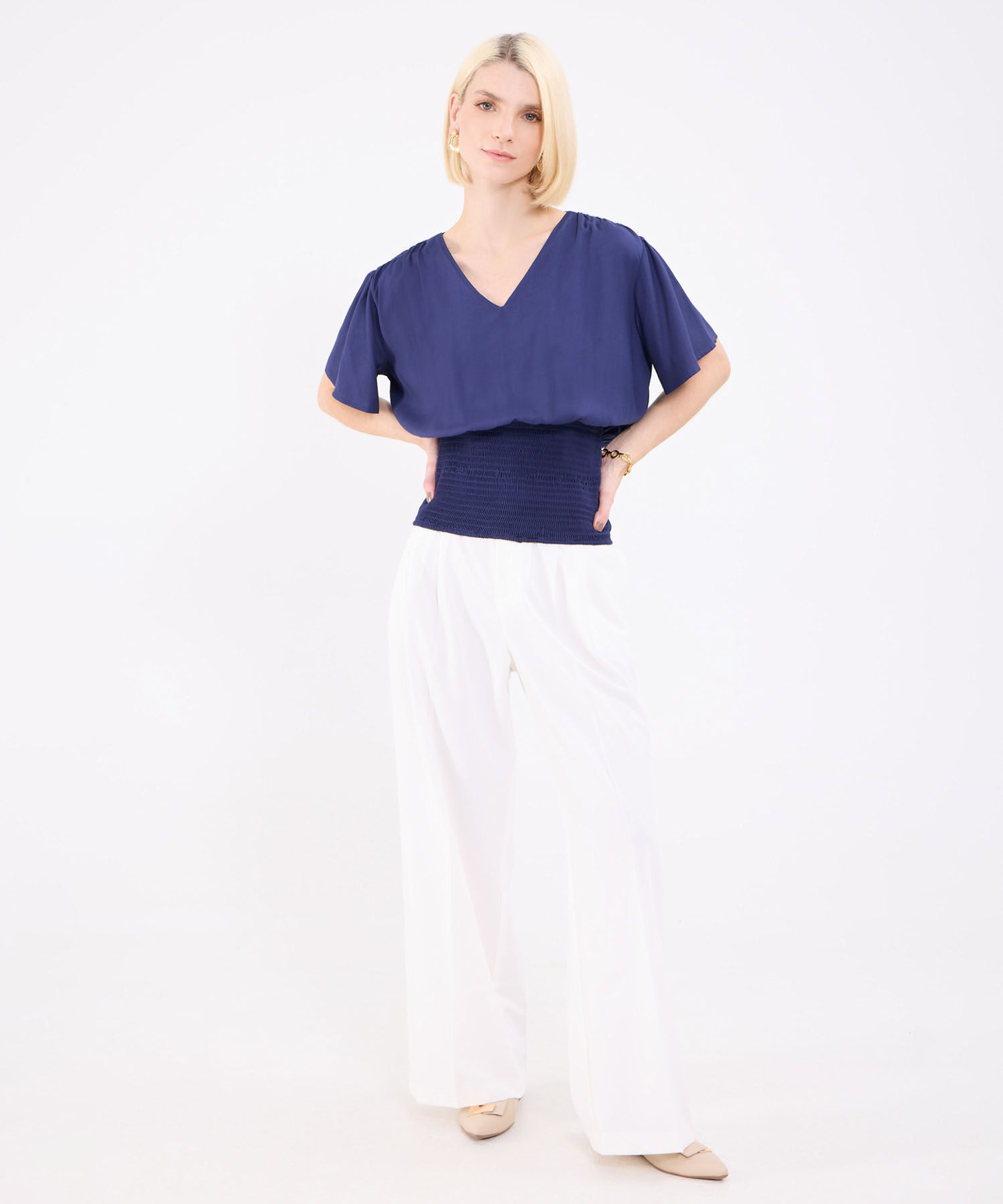 Blusa Unicolor Para Mujer