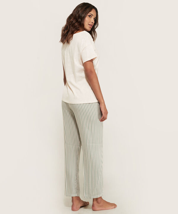 Pijama Corto/Largo. Camiseta Manga Corta Doble Función Y Pantalón Largo Estampado