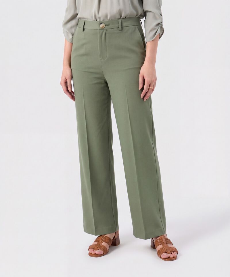 Pantal&oacute;n Recto con L&iacute;nea de Quiebre Para Mujer