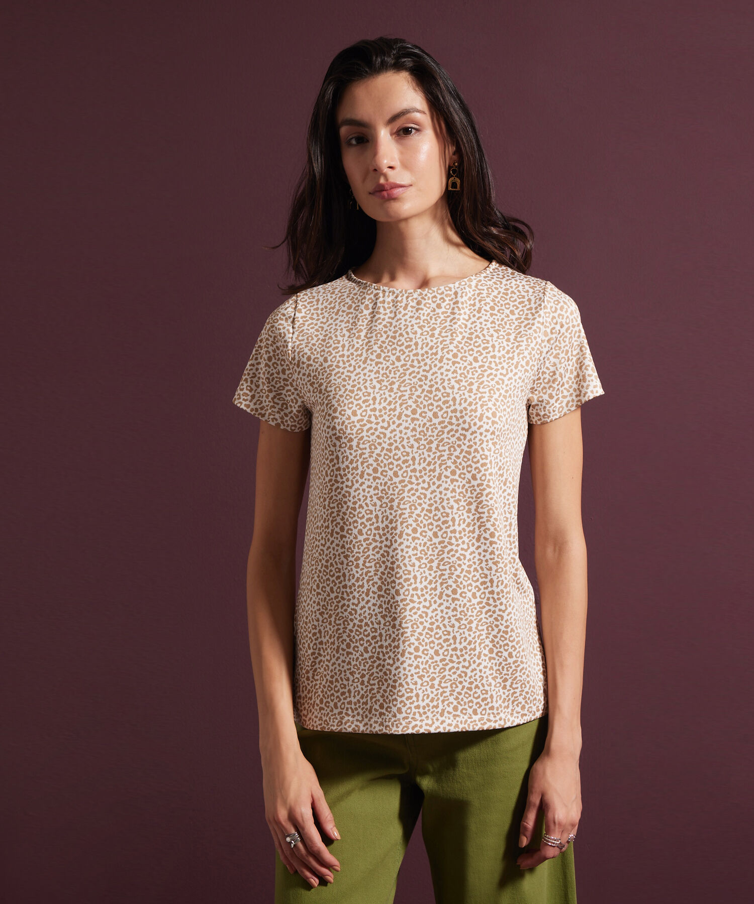Camiseta Manga Corta Cuello Redondo Estampada