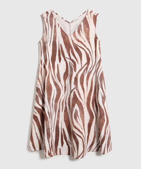 Vestido Corto Estampado Manga Sisa  image number null