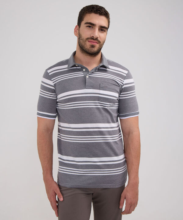 Polo Preteñida Cuello Maquina Con Bolsillo
