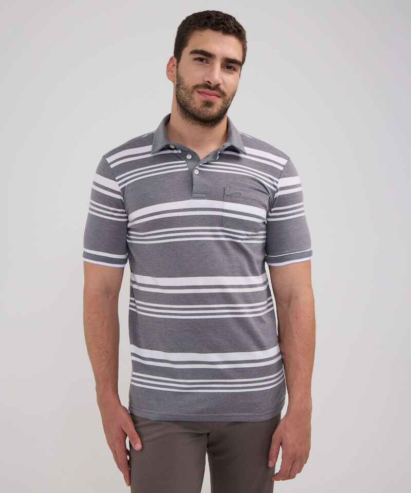 Polo Preteñida Cuello Maquina Con Bolsillo