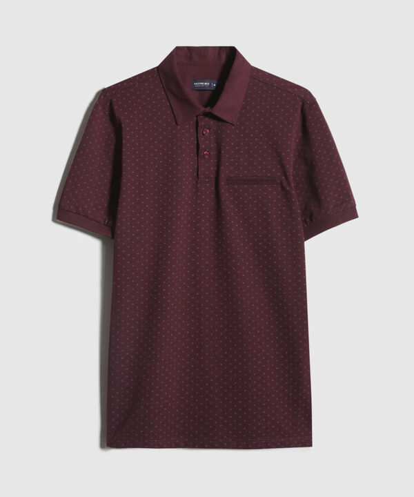 Polo Estampada Cuello Maquina Con Bolsillo Ribete