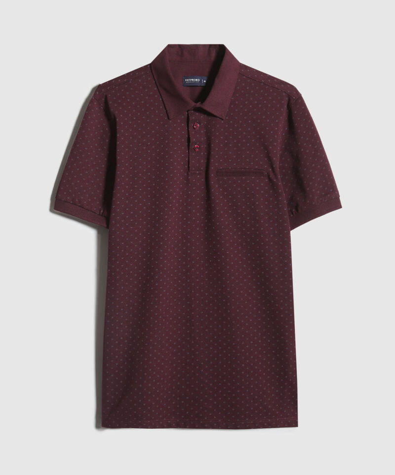 Polo Estampada Cuello Maquina Con Bolsillo Ribete