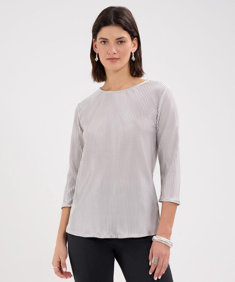 Blusa Plisada Efecto Metalizado