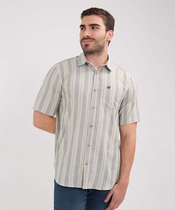 Camisa Preteñida, Manga Corta Con Bolsillo