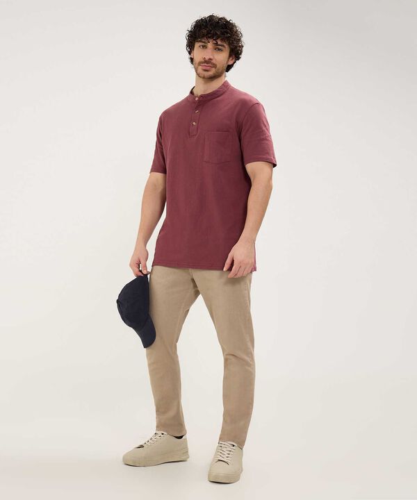 Camiseta Cuello Henley con Bolsillo image number null