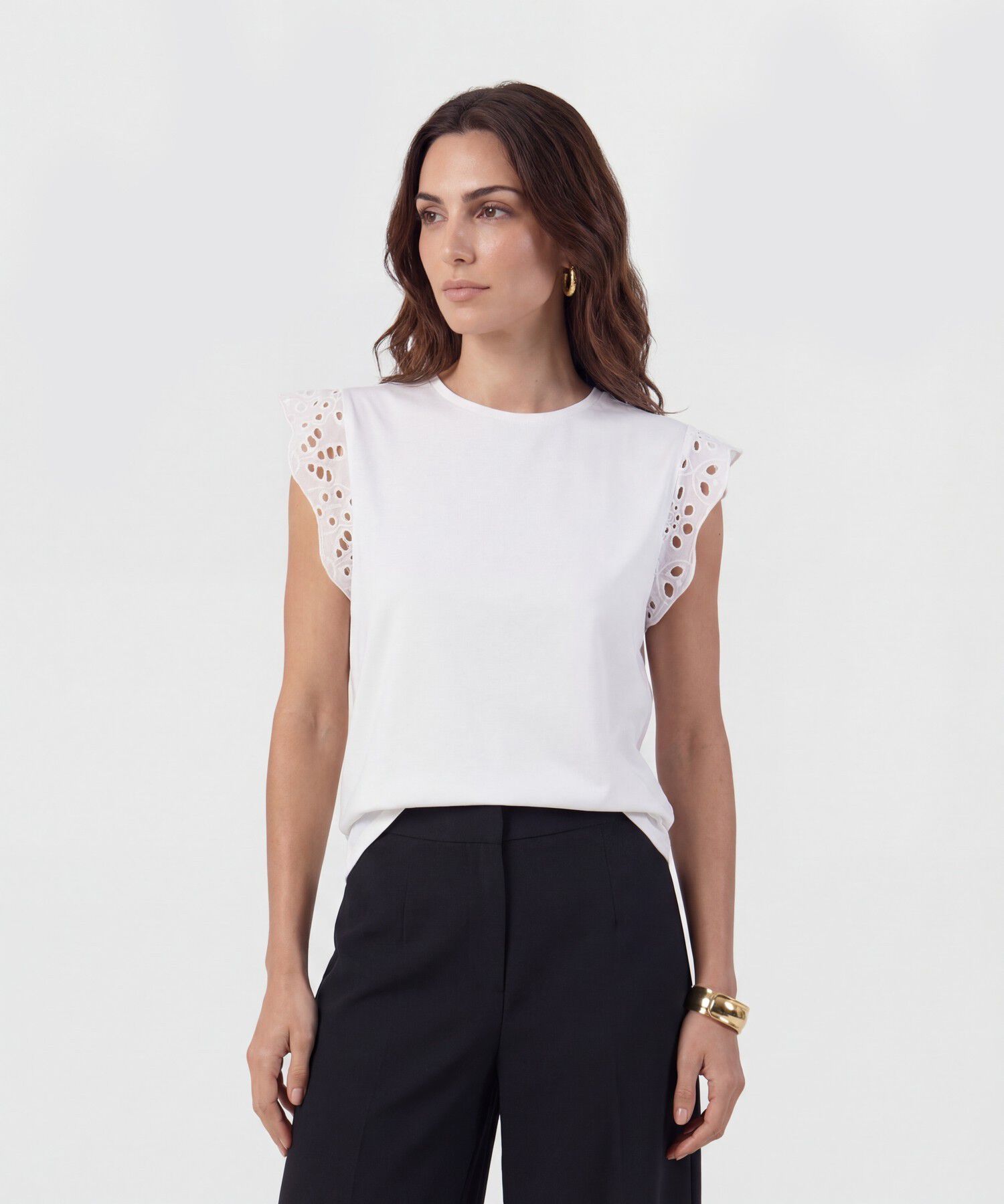 Camiseta Manga Sisa Con Ojalillo Para Mujer