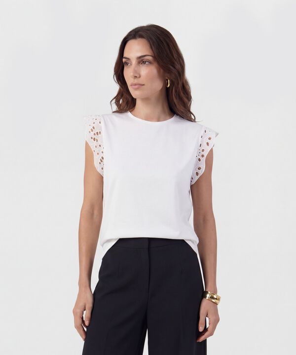 Camiseta Manga Sisa Con Ojalillo Para Mujer image number null