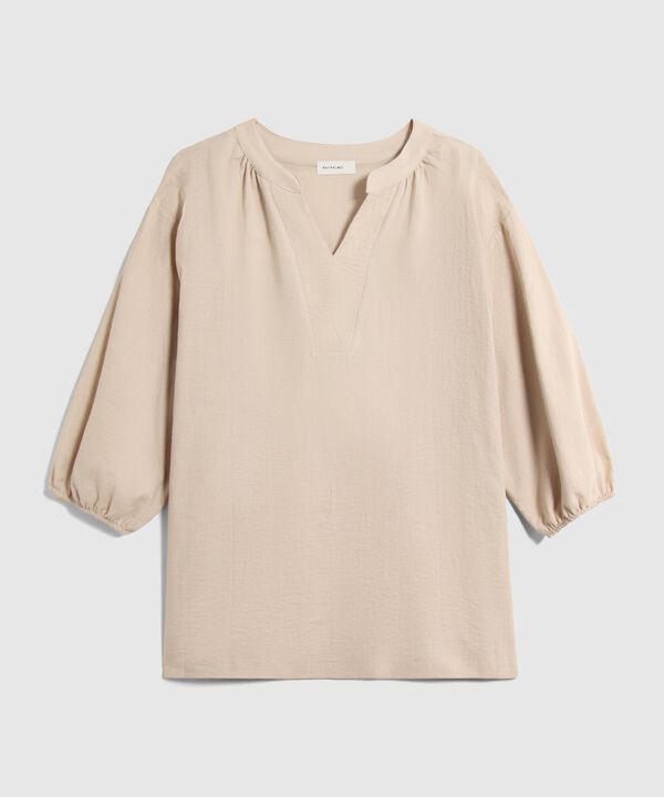 Blusa Unicolor Manga 3/4 Para Mujer Curvy image number null