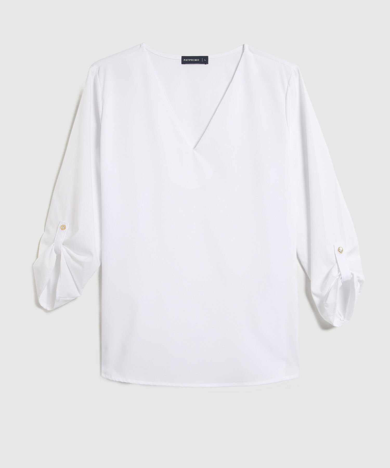 Blusa Manga 3/4 Con Charretera Unicolor