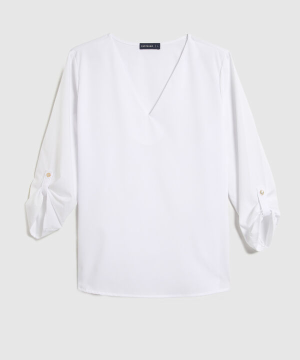 Blusa Manga 3/4 Con Charretera Unicolor image number null