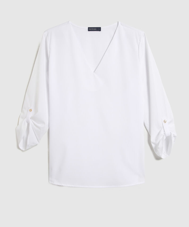 Blusa Manga 3/4 Con Charretera Unicolor
