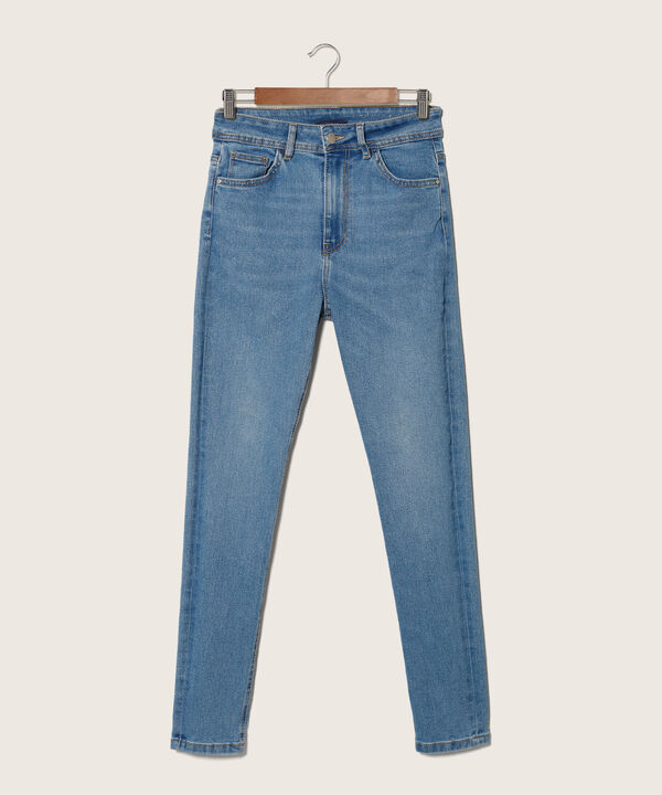 Jean Skinny Tiro Alto Tono Medio Claro image number null