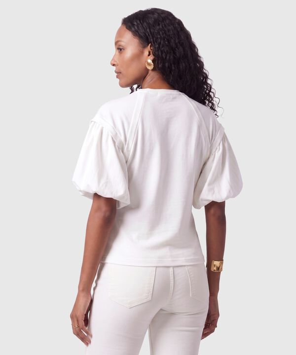 Camiseta Mangas Abullonadas Para Mujer