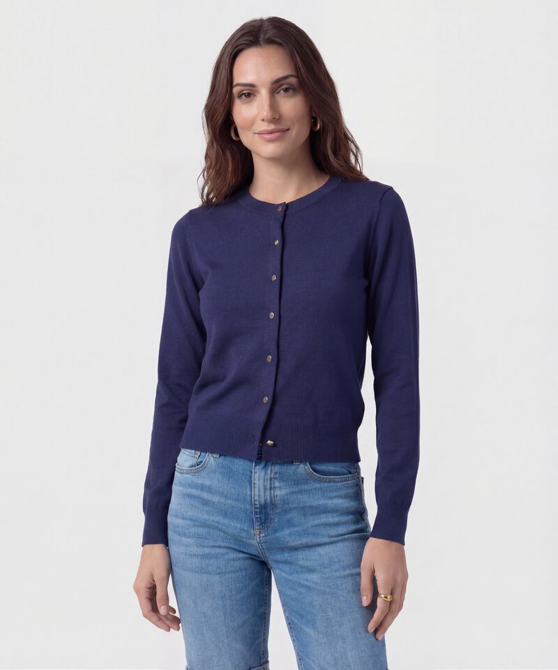 C&aacute;rdigan Cl&aacute;sico Cuello Redondo Mujer