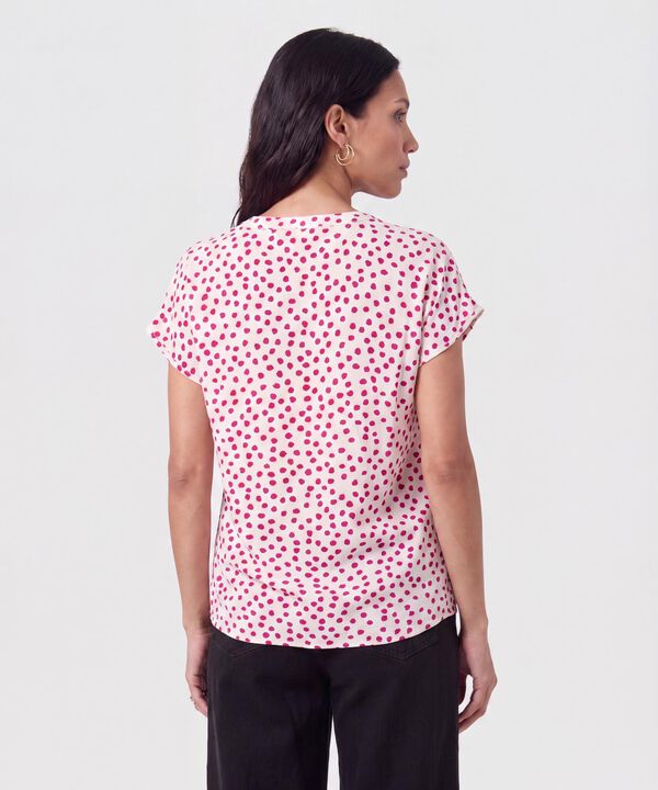 Blusa Estampada Cuello Mao