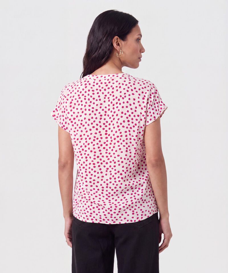 Blusa Estampada Cuello Mao
