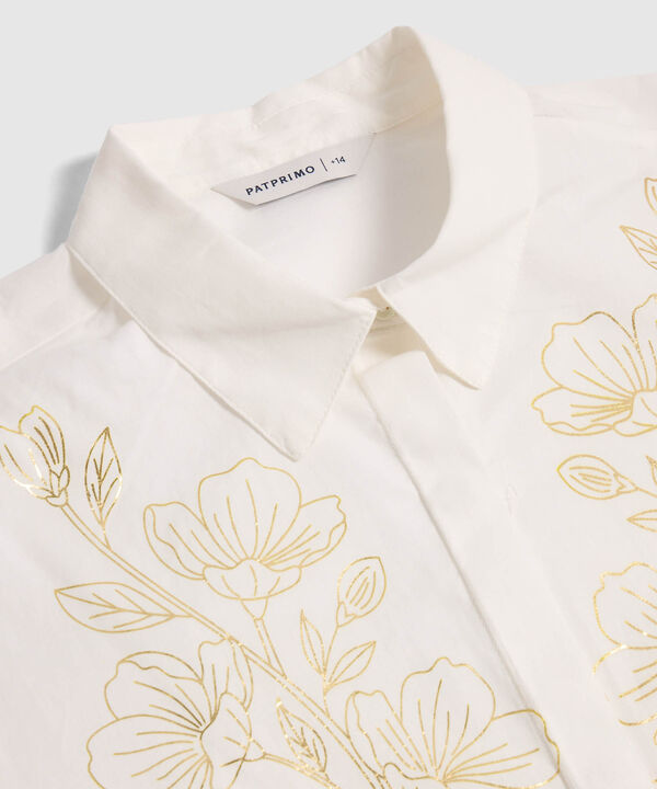 Camisa Manga Corta Con Aplique Para Mujer Curvy